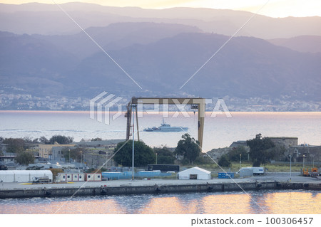 Port in a touristic city Messina, Sicilia, Italy. Port in a touristic city Messina, Sicilia, Italy. 100306457