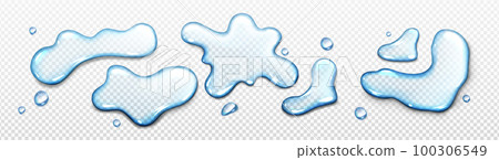 Realistic water puddle transparent background Realistic water puddle transparent background 100306549