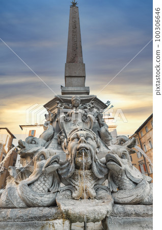 Pantheon fountain in Rome 100306646