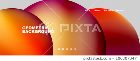 Minimalist geometric abstract background with fluid gradients. Vector Illustration For Wallpaper, Banner, Background, Card, Book Illustration, landing page 100307347