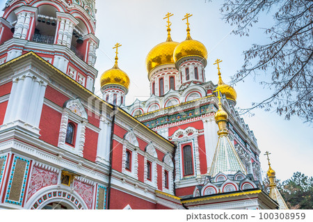 Ornate Shipka Memorial orthodox Church in the Balkans, Bulgaria 100308959