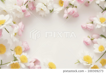 Floral frame, white background 100309273