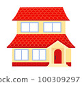 House_house_ cute illustration of a common private house (vector illustration) 100309297