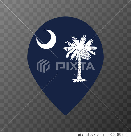 Map pointer with flag South Carolina state.... - Stock Illustration ...