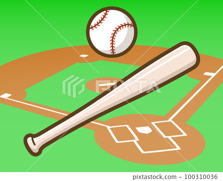 棒球、球棒和地面 棒球、球棒和地面 100310036