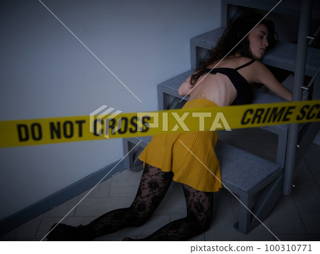 young woman lying dead on the floor after rape young woman lying dead on the floor after rape 100310771