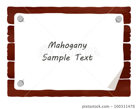 Mahogany_Illustration material of a wooden sign with a sticker 100311478