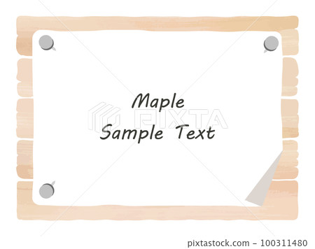 Maple_Illustration material of a wooden sign with a sticker 100311480