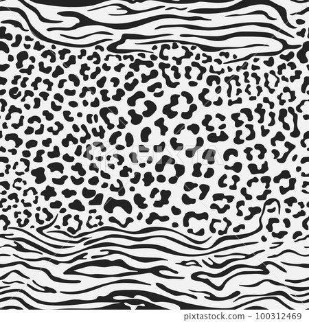 Zebra and leopard seamless pattern. Fashion stylish vector texture. Vector Zebra and leopard seamless pattern. Fashion stylish vector texture. Vector 100312469