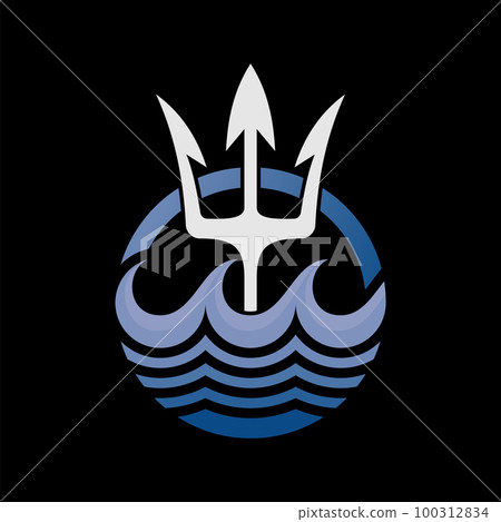 Poseidon trident design Royalty Free Vector Image