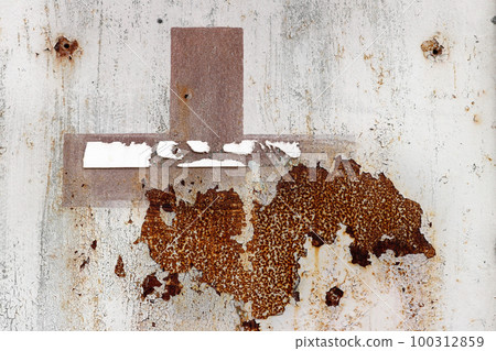 Flaking paint from the metal surface 100312859