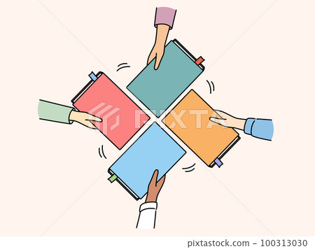 People exchange books at event People exchange books at event 100313030