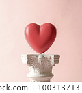 Heart love romantic on the podium antique column.  100313713