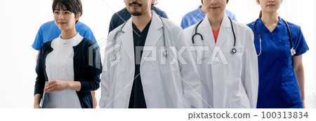 Easy-to-use medical banner with the image of a doctor faceless Easy-to-use medical banner with the image of a doctor faceless 100313834