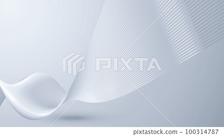 Silver smooth twisted wave abstract lines texture texture background 100314787