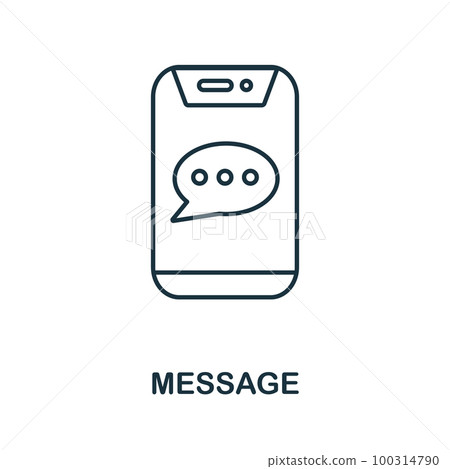 Message line icon. Monochrome simple Message outlineicon for templates, web design and infographics 100314790