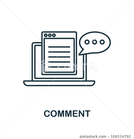 Comment line icon. Monochrome simple Comment outlineicon for templates, web design and infographics 100314792