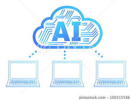 Cloud AI illustration material Cloud AI illustration material 100315586