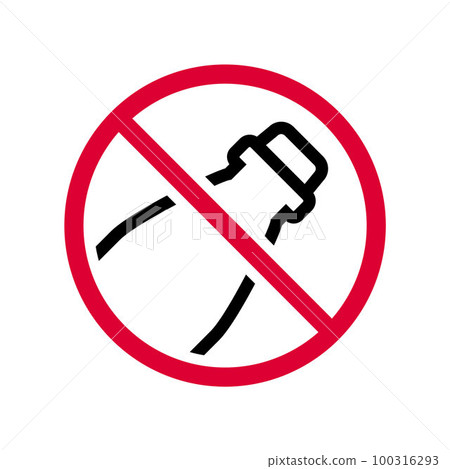 No plastic forbidden sign, modern round sticker No plastic forbidden sign, modern round sticker 100316293