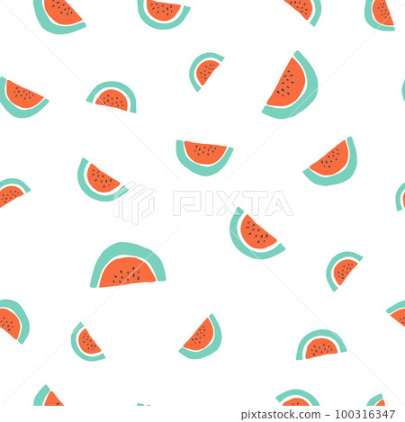 Seamless pattern with hand drawn juicy watermelons Seamless pattern with hand drawn juicy watermelons 100316347