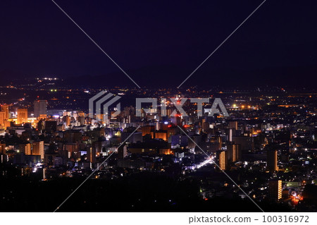 Morioka City, Iwate Prefecture Morioka city area and Mt. Iwate at dawn 100316972