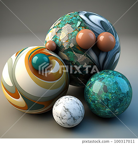 Marble Balls, Color Quartz Sphere, Bath Bombs, Abstract Generative AI Illustration Marble Balls, Color Quartz Sphere, Bath Bombs, Abstract Generative AI Illustration 100317011