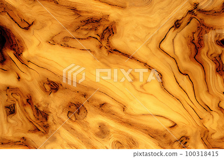 Olive Wood Texture Background, Solid Wooden Waves Pattern, Vintage Painting, Abstract Generative AI Illustration 100318415