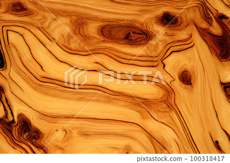 Olive Wood Texture Background, Solid Wooden Waves Pattern, Vintage Painting, Abstract Generative AI Illustration 100318417