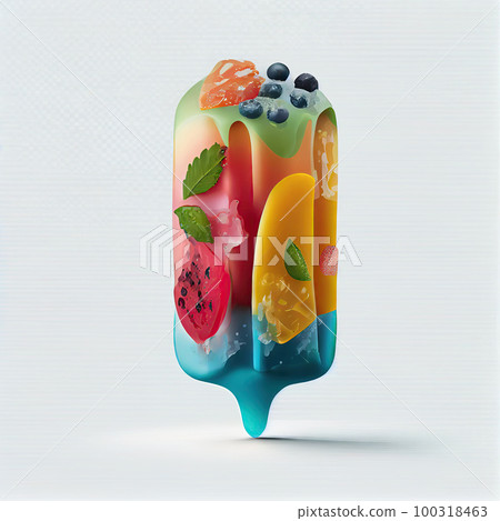 Fruit Popsicle Isolated, Vintage Painting, Lolly Ice Cream, Frozen Lollipop, Fruit Ice, Abstract Generative AI Illustration Fruit Popsicle Isolated, Vintage Painting, Lolly Ice Cream, Frozen Lollipop, Fruit Ice, Abstract Generative AI Illustration 100318463