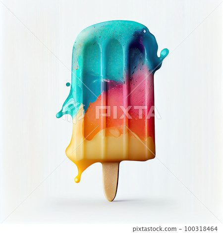 Fruit Popsicle Isolated, Vintage Painting, Lolly Ice Cream, Frozen Lollipop, Fruit Ice, Abstract Generative AI Illustration Fruit Popsicle Isolated, Vintage Painting, Lolly Ice Cream, Frozen Lollipop, Fruit Ice, Abstract Generative AI Illustration 100318464