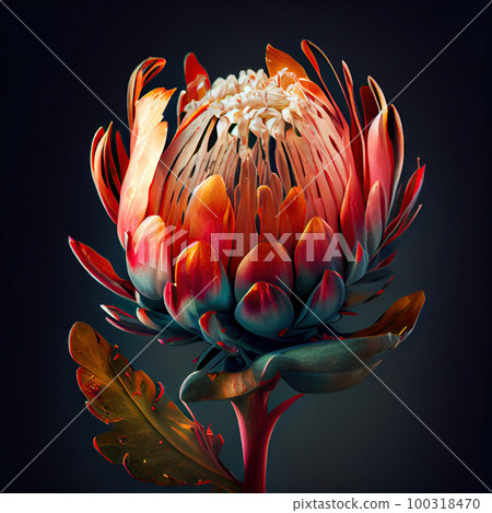 Protea Flower, African Protea, Abstract Generative AI Illustration 100318470