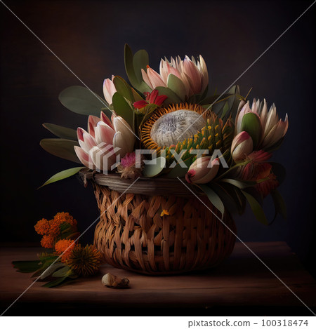 Protea Flower, African Protea, Abstract Generative AI Illustration Protea Flower, African Protea, Abstract Generative AI Illustration 100318474
