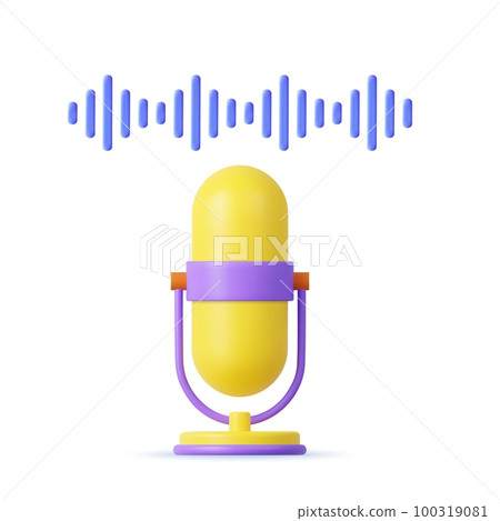 3d Podcast microphone on stand, audio equipment 3d Podcast microphone on stand, audio equipment 100319081