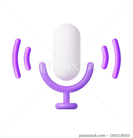 3d Podcast microphone on stand, audio equipment 3d Podcast microphone on stand, audio equipment 100319083