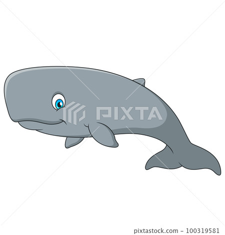 Cute sperm whale cartoon illustration Cute sperm whale cartoon illustration 100319581