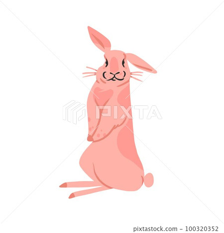 Hand drawn abstract vector graphic clipart illustration collection with pink adorable cute,cartoon bunny character.Trendy kids modern design concept.Vector contemporary New Year and Easter symbol. Hand drawn abstract vector graphic clipart illustration collection with pink adorable cute,cartoon bunny character.Trendy kids modern design concept.Vector contemporary New Year and Easter symbol. 100320352