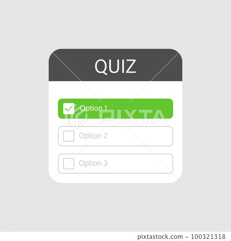 Quiz guess social media sticker icon in flat style. Faq vector illustration on isolated background. Help button sign business concept. 100321318