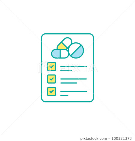 Medical prescription pad icon in flat style. Rx form vector illustration on isolated background. Doctor document sign business concept. 100321373