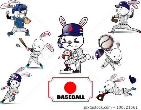 攜帶日本的兔子棒球運動員 100321561