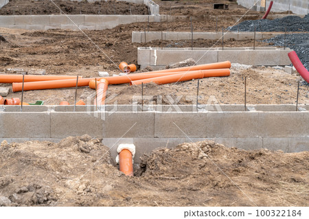 construction of sewerage from plastic pipes 100322184