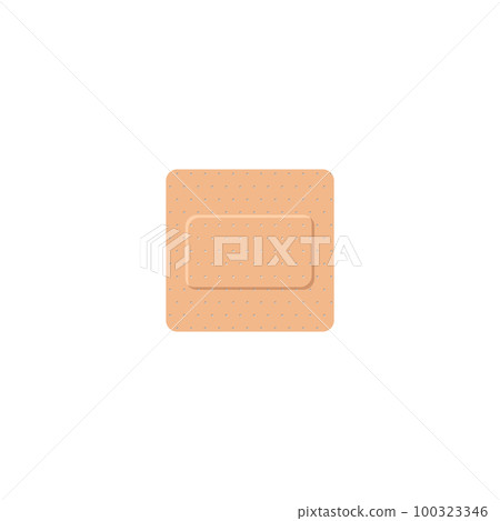 Square medical plaster, flat vector illustration isolated on white background. Square medical plaster, flat vector illustration isolated on white background. 100323346