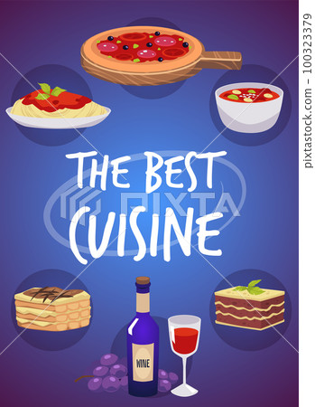 Banner about Italian food flat style, vector illustration 100323379
