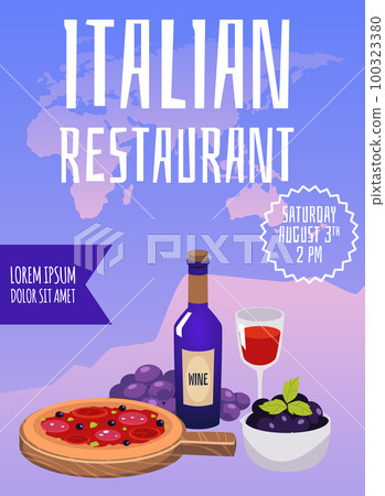Vertical banner or poster for Italian restaurant flat style, vector illustration Vertical banner or poster for Italian restaurant flat style, vector illustration 100323380