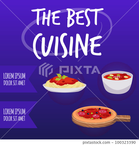 Banner about Italian food flat style, vector illustration Banner about Italian food flat style, vector illustration 100323390