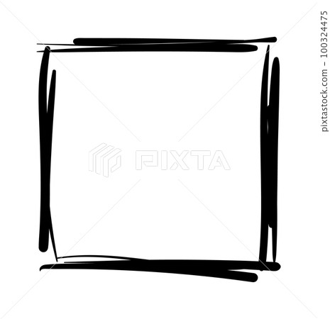 Hand drawn frames. Handdrawn square frame. Vector borders grunge template set. Hand drawn frames. Handdrawn square frame. Vector borders grunge template set. 100324475
