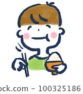 Children eating rice 100325186