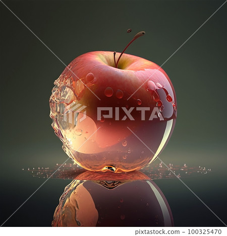 Translucent red apple isolated on black background, beautiful creative illustration, good background for product advertising, packaging design Translucent red apple isolated on black background, beautiful creative illustration, good background for product advertising, packaging design 100325470