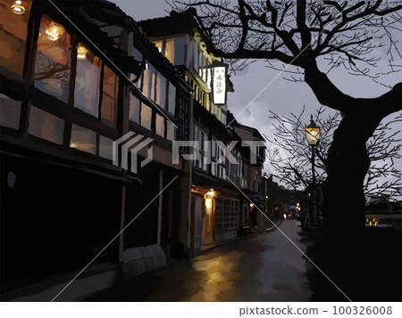 Kanazawa, Kazuemachi Chaya district in the evening 100326008