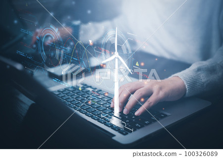 Businessman hand touch global network connection with virtual modern reduce CO2 emission concept with icons, global warming emissions carbon footprint climate change to limit global warming, energy Businessman hand touch global network connection with virtual modern reduce CO2 emission concept with icons, global warming emissions carbon footprint climate change to limit global warming, energy 100326089