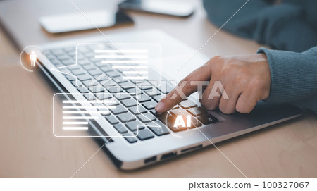 Laptop with Artificial Intelligence (AI),on the big data network, Digital transformation technology strategy, internet of things. transformation of ideas and technology in business in the digital Laptop with Artificial Intelligence (AI),on the big data network, Digital transformation technology strategy, internet of things. transformation of ideas and technology in business in the digital 100327067